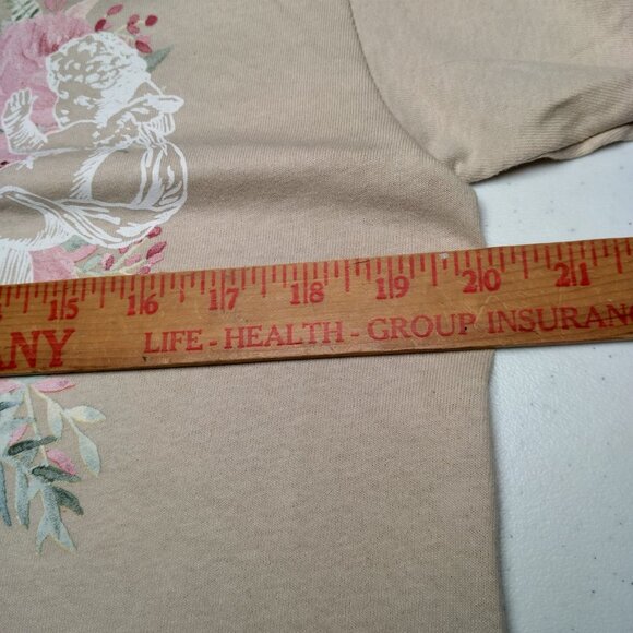 Trust The Universe Shirt Medium Cropped Im An Angel Floral Studded Crop Top Tan - Picture 6 of 15